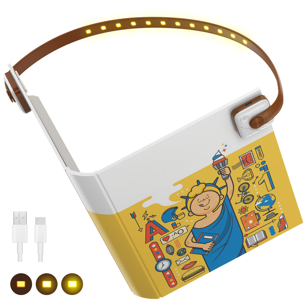 Lytmi Book Light, USB Rechargeable, 9 Colors & 9 Brightness Levels, Memory Function, Wide Coverage, Bendable Belt-shaped Design, 80 Hours Runtime, Lightweight & Comfortable for Reading Books in Bed