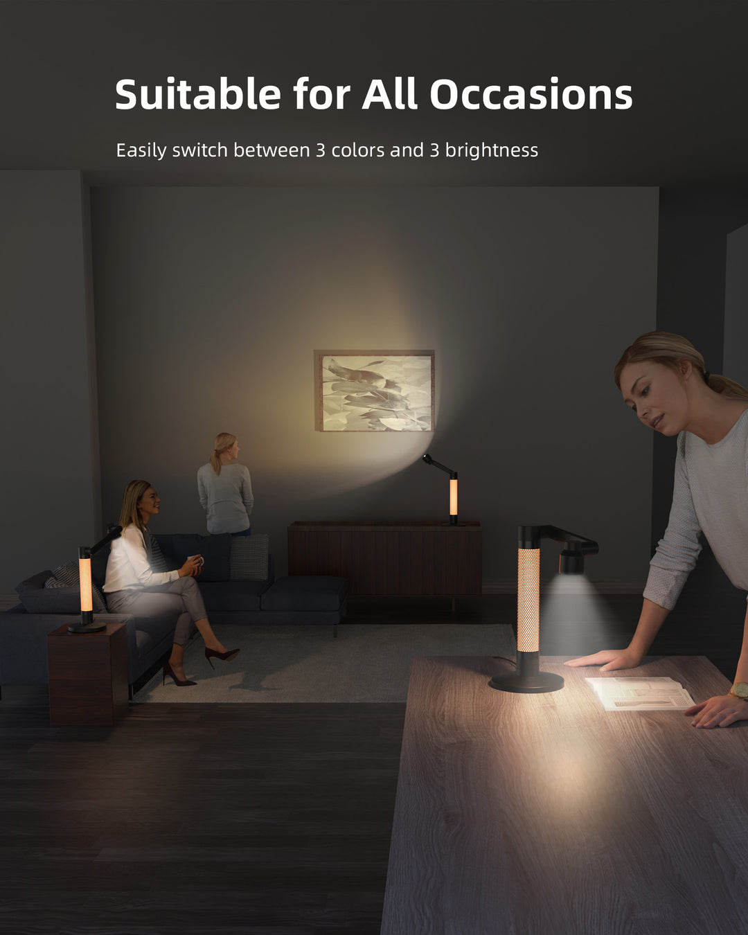 Lytmi 3-in-1 LED Desk Lamp, 360° Rotatable Architect Swing Arm Table Lamp with CRI95 Eye-caring Task Light