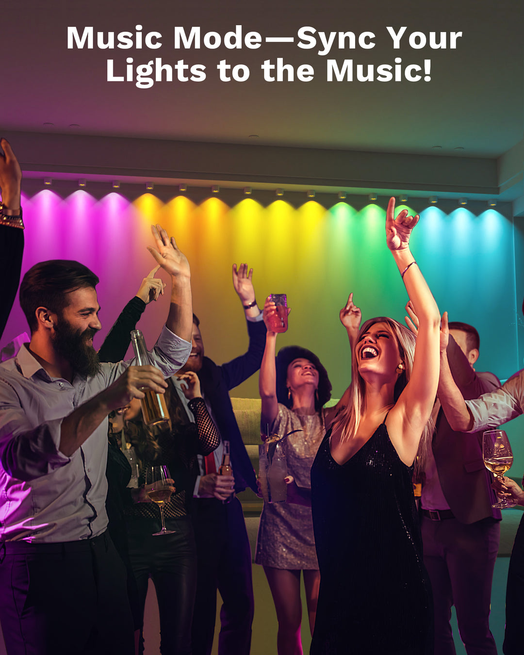 Lytmi Indoor Wall Light, RGBIC Smart Wall Sconces with WiFi, Works with Alexa, Multiple Dynamic Scenes Music Sync Indoor Light, Color Changing Wall LED Light Home Decor for Party, Bedroom, 118-inch