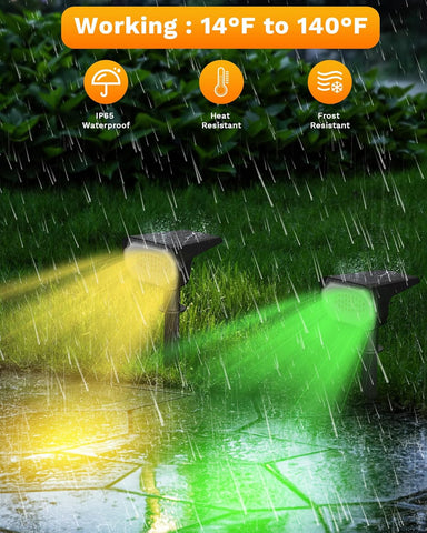 Lytmi Solar Lights Outdoor Waterproof IP65, 28 LED 10 Lighting Modes RGB Lights, 2-in-1 Solar Landscape Spotlights,Wall Lights for Walkway Yard Garden Driveway Patio Pool Tree Decoration [4 Pack,RGBW]