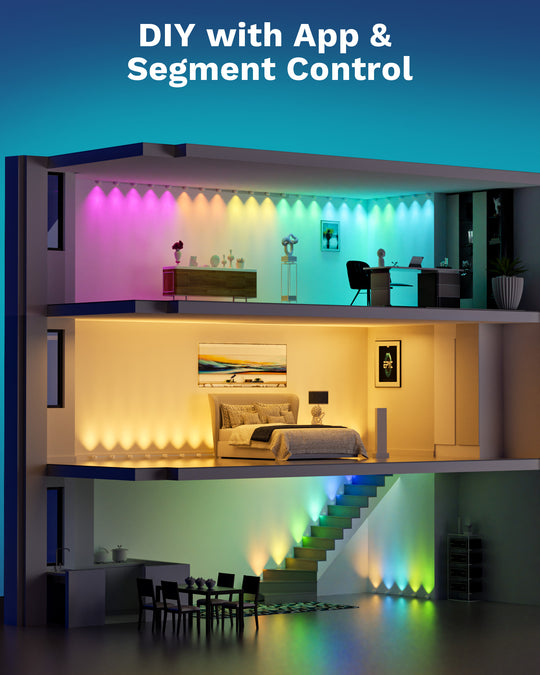 Lytmi Indoor Wall Light, RGBIC Smart Wall Sconces with WiFi, Works with Alexa, Multiple Dynamic Scenes Music Sync Indoor Light, Color Changing Wall LED Light Home Decor for Party, Bedroom, 118-inch