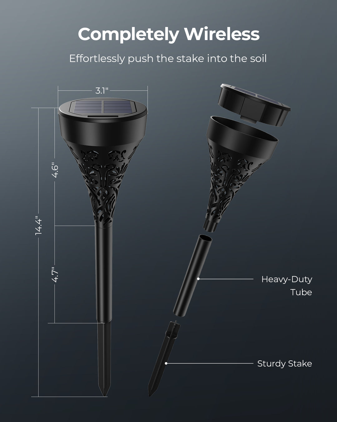 Lytmi Outdoor Solar Lights, 6 Pack LED Solar Pathway Lights