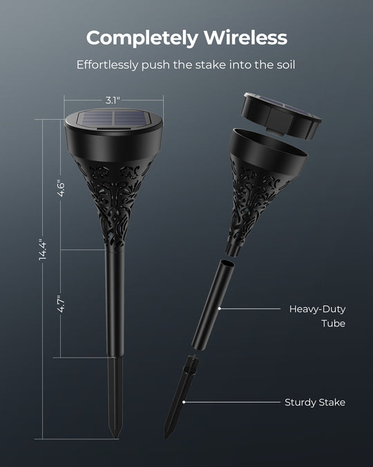 Lytmi Outdoor Solar Lights, 6 Pack LED Solar Pathway Lights